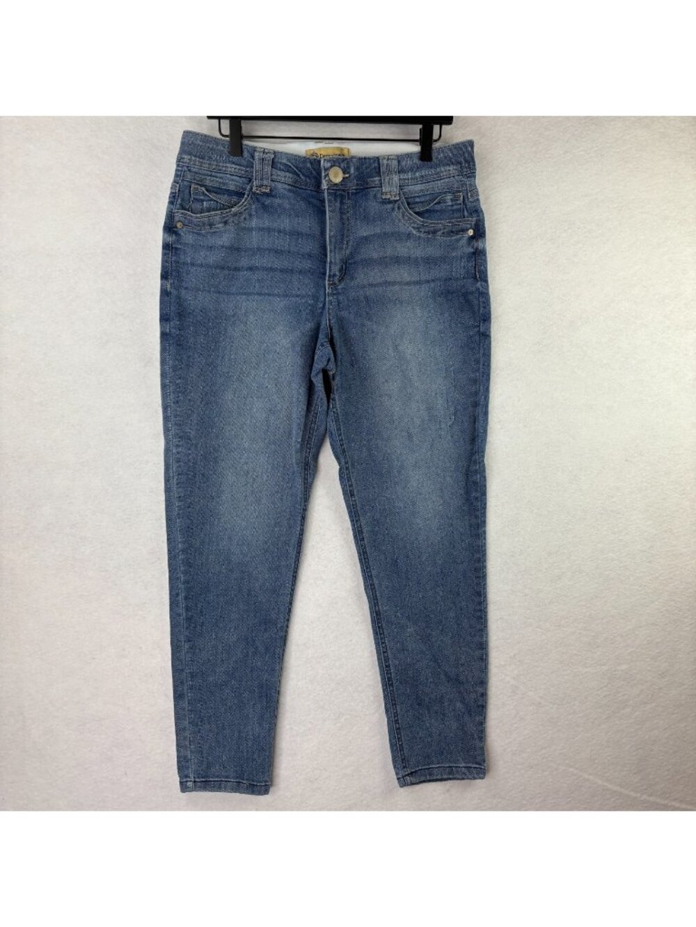 Democracy Ab Tech Women Sz 14 Blue Jeans Denim Skinny Mid Rise Med Wash